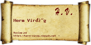 Herm Virág névjegykártya